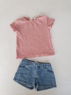 Setje spijkershort+ oud roze t shirt met werkje Zara mt 80, Kinderen en Baby's, Babykleding | Maat 80, Meisje, Ophalen of Verzenden