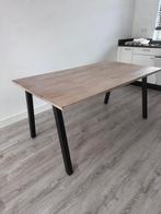 Woood tafelblad eiken tablo 160x90 met stalen poten, Huis en Inrichting, Tafels | Eettafels, Zo goed als nieuw, 150 tot 200 cm