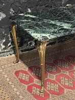 Vintage antieke salontafel messing frame donker groen marmer, Antiek en Kunst, Ophalen