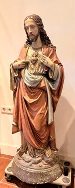 Antiek Christusbeeld Jezus Heilig Hart - 126cm, Antiek en Kunst, Ophalen