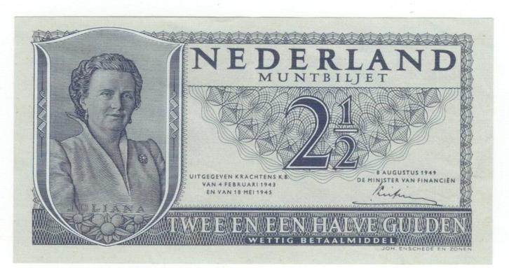 2,50 Gulden Juliana, Postzegels en Munten, Bankbiljetten | Nederland, Los biljet, 2½ gulden, Verzenden