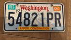 Kentekenplaat Washington, Verzamelen, Ophalen of Verzenden, Gebruikt, Auto's