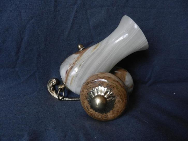Miniatuur kanon van onyx en verguld koper Italië ca. 1970 2, Antiek en Kunst, Antiek | Woonaccessoires, Ophalen of Verzenden