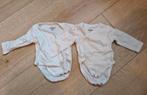 2 witte overslag rompers maat 44 (prenatal), Kinderen en Baby's, Babykleding | Prematuur, Ophalen of Verzenden, Zo goed als nieuw