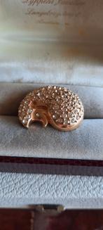 Vintage  broche egel met Swarovski kristal., Sieraden, Tassen en Uiterlijk, Met kristal, Overige materialen, Ophalen of Verzenden