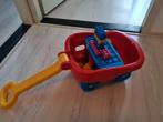 Wagentje met plastic bouwstenen, Kinderen en Baby's, Speelgoed | Bouwstenen, Ophalen, Zo goed als nieuw