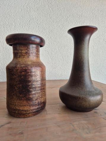 Twee vintage West-Duitse vazen – jaren '60/'70 – aardewerk beschikbaar voor biedingen