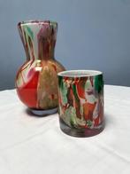 2 Glazen vazen van de maker fidrio holland., Antiek en Kunst, Ophalen of Verzenden