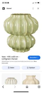 Gezocht! Vaas groen karwei, Ophalen of Verzenden, Minder dan 50 cm, Groen, Glas