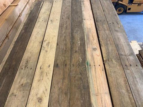 Sloophout planken 13,5 x 2 cm kopmaat, Doe-het-zelf en Verbouw, Hout en Planken, Gebruikt, Plank, Vuren, 250 tot 300 cm, Minder dan 25 mm