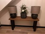 Eiken sidetable (maatwerk), Huis en Inrichting, Tafels | Sidetables, Ophalen, 200 cm of meer, Zo goed als nieuw, Eikenhout