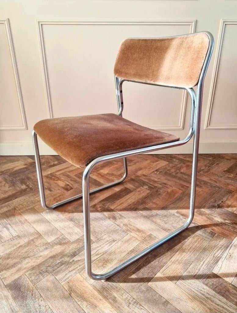 Design stoelen SE09 door Walter Antonis voor 't Spectrum, Ophalen of Verzenden, Gebruikt, Bruin, Stof