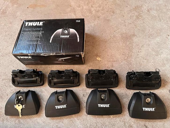 Thule Dakdragerset Flush Rail 4024, 753, Wingbar Edge, Auto diversen, Dakdragers, Gebruikt, Ophalen of Verzenden