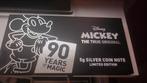 Mickey Mouse 5g Zilveren Munt Note Limited Edition, Ophalen of Verzenden, Mickey Mouse, Nieuw, Overige typen