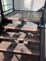 Stalen bordestrap met glas en hout, Ophalen of Verzenden, Zo goed als nieuw, Trap, 4 meter of meer