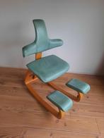 STOKKE THATSIT ERGONOMISCHE KNIESTOEL BLAUW LEER, Blauw, Ophalen of Verzenden, Zo goed als nieuw, Bureaustoel