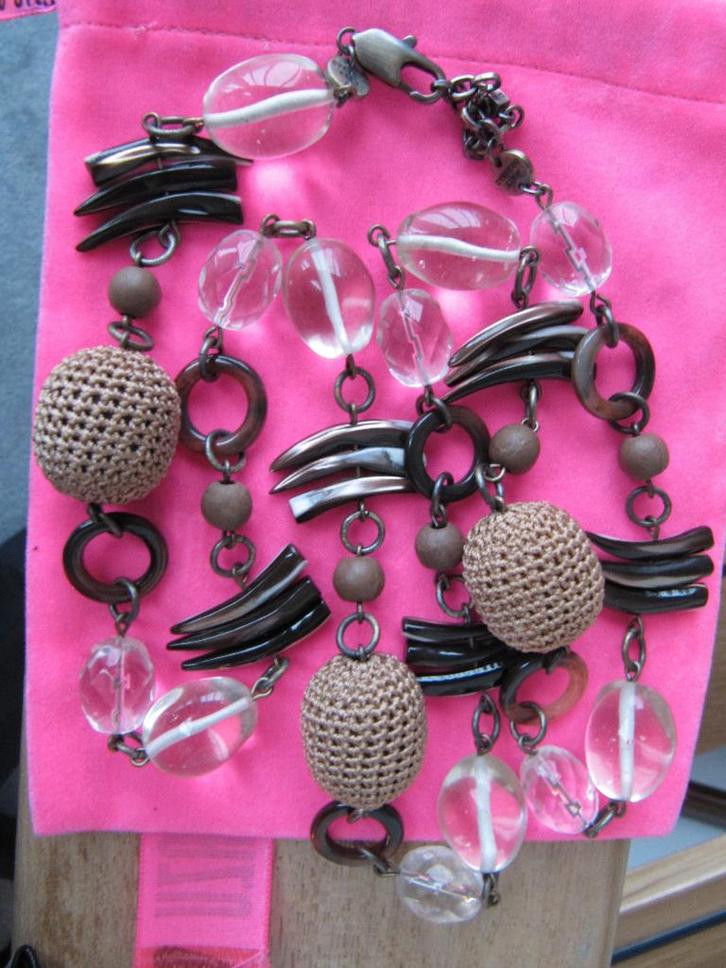 NIEUW: DYRBERG/KERN ketting NAF lang beige brons – BOHO CHIC, Sieraden, Tassen en Uiterlijk, Kettingen, Nieuw, Overige materialen