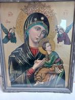 Oude icoon, heilige maagd Maria, Antiek en Kunst, Antiek | Religie, Ophalen of Verzenden