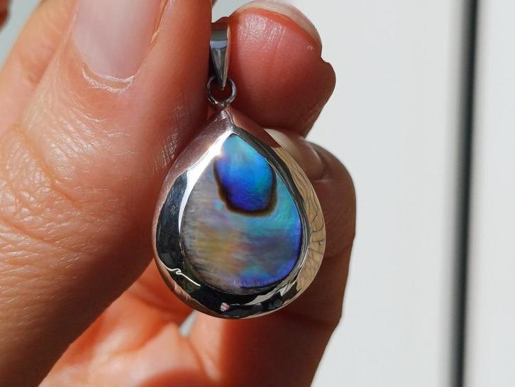 Vanoli 925 zilveren dubbel kettinghanger abalone parelmoer, Sieraden, Tassen en Uiterlijk, Kettinghangers, Nieuw, Zilver, Overige kleuren