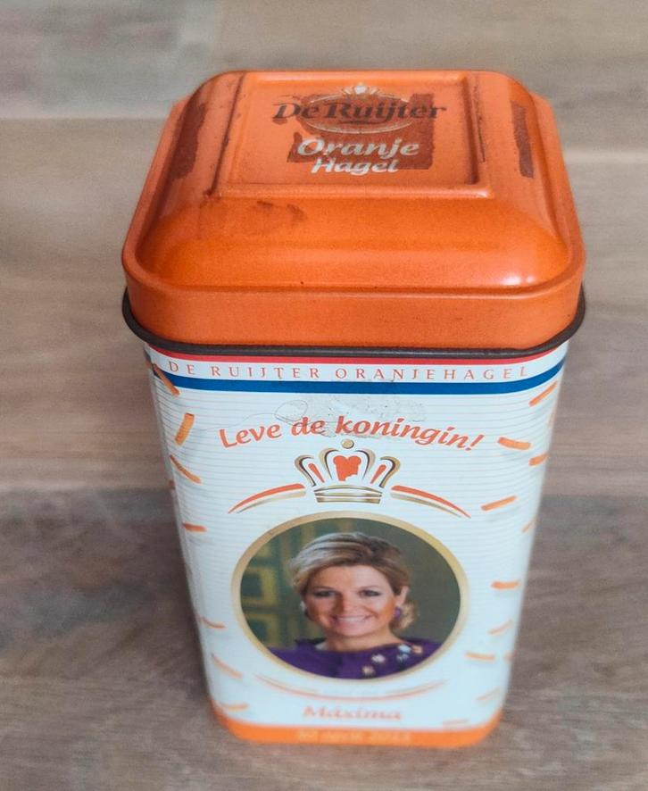 Blikje 200 jaar Koninkrijk - De Ruijter Oranje Hagel, Verzamelen, Blikken, Gebruikt, Overige, Overige merken, Ophalen of Verzenden