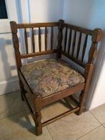 221 Prachtig oud eiken hoekstoeltje, Hout, Gebruikt, Bruin, Eén