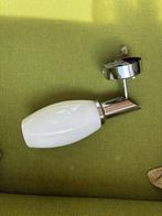 Retro wandlamp chroom melkglas wandlampje bauhaus design, Huis en Inrichting, Lampen | Wandlampen, Ophalen, Gebruikt