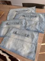 HK Living Dutch Interiors Denim Jeans kussenhoezen 4 stuks, Ophalen, Zo goed als nieuw, Blauw, Rechthoekig