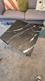 Moderne Zwarte Marmerlook Salontafel, Ophalen, 50 tot 100 cm, 50 tot 100 cm, Zo goed als nieuw
