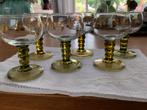 6 Roemer wijn glazen gouden patronen, Antiek en Kunst, Ophalen