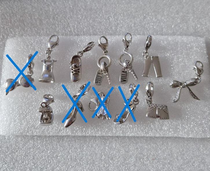 8x TI SENTO zilveren (925) bedels / charm ; Prijs per stuk!, Sieraden, Tassen en Uiterlijk, Bedels, Zo goed als nieuw, Overige merken