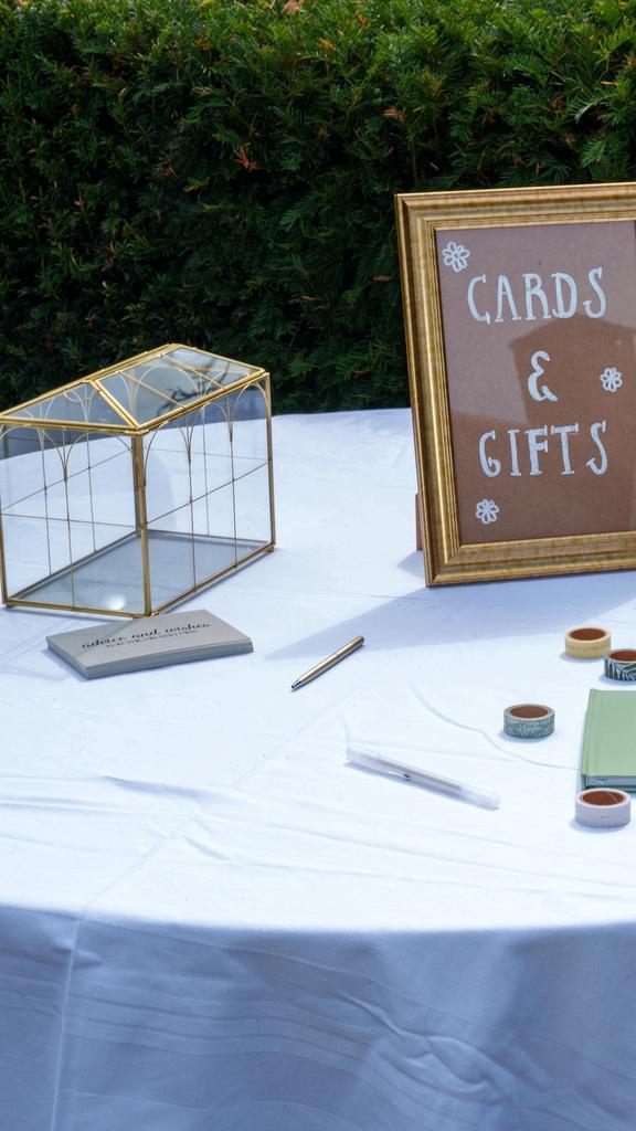 Messingkleurige Kaartenbak Bruiloft, Antiek en Kunst, Antiek | Woonaccessoires, Ophalen of Verzenden