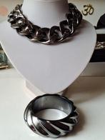 Vintage Metallic Set: Ketting & Armband, Ophalen of Verzenden
