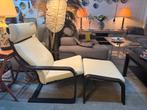 IKEA POÄNG Fauteuil + Voetenbankje, Tuin en Terras, Ophalen, Zo goed als nieuw, 2 zitplaatsen
