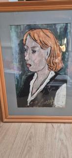 Portret van een vrouw, gesigneerd., Antiek en Kunst, Kunst | Schilderijen | Klassiek, Ophalen of Verzenden