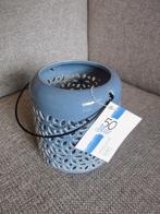 NIEUW windlicht waxinelichthouder lantaarn lichtblauw blauw, Overige materialen, 25 tot 50 cm, Blauw, Nieuw