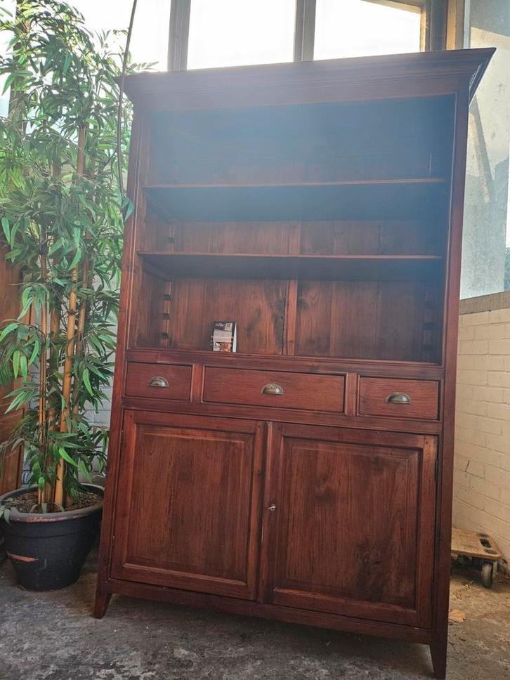 Prachtige koloniale open servieskast /buffetkast /boekenkast, Huis en Inrichting, Kasten | Ladekasten, Zo goed als nieuw, 200 cm of meer