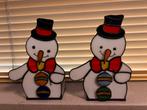 Glas in lood Sneeuwpop voor waxinelichtje, Diversen, Kerst, Ophalen of Verzenden, Nieuw