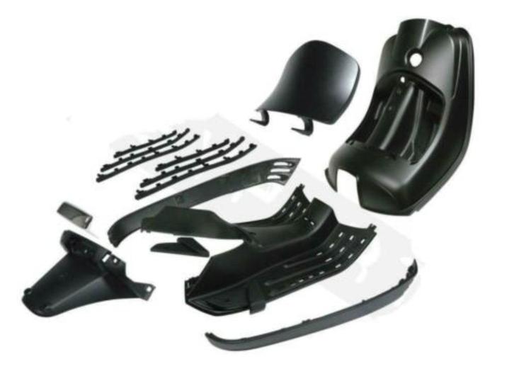 Kappenset Vespa Piaggio Lx Mat Zwart 85-B Beplatingset 10del, Fietsen en Brommers, Brommeronderdelen | Snorfietsen, Nieuw, Piaggio