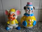 TUIMELAAR CLOWN INGEBOUWDE RAMMELAAR, PIEP MUIS VINTAGE, Ophalen of Verzenden, Gebruikt, Rammelaar