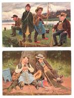 Johan Gerstenhauer, 2 kaarten, Verzamelen, Ansichtkaarten | Themakaarten, Verzenden, 1920 tot 1940, Ongelopen