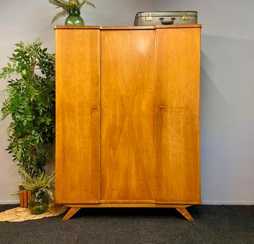 Vintage Stokking’s kledingkast jaren 50/60 retro kast oak beschikbaar voor biedingen