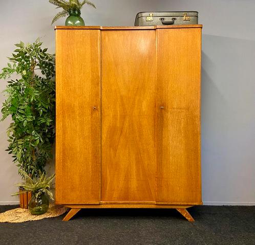 Vintage Stokking’s kledingkast jaren 50/60 retro kast oak, Huis en Inrichting, Kasten | Buffetkasten, Zo goed als nieuw, 150 tot 200 cm