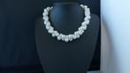 ZOETWATERPAREL ketting/oorhanger-set, Verzenden, Wit, Nieuw, Met edelsteen