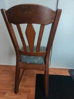 4 donker eiken eetkamer stoelen, Ophalen, Gebruikt, Bruin, Vier
