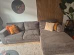 Grijze ribstof / corduroy bank met lounge, Ophalen, Zo goed als nieuw