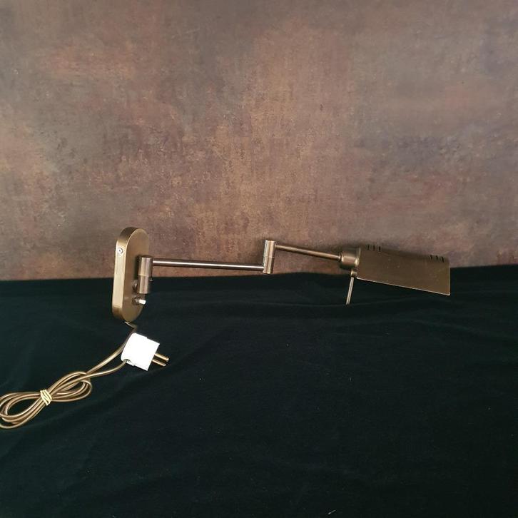 >- Wandlamp - Notaris wandlamp - Zwenkarm - Koper/Brons, Huis en Inrichting, Lampen | Wandlampen, Gebruikt, Metaal, Ophalen of Verzenden