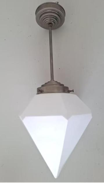 art deco design hanglamp Giso stijl jaren 30 melkglas beschikbaar voor biedingen