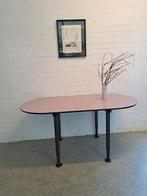 Vintage ovalen Gispen tafel eettafel vergadertafel, 50 tot 100 cm, 150 tot 200 cm, Gebruikt, Vintage