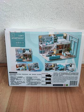 Miniatuur Huis bouwpakket DIY Poppenhuis Loft Apartment Blue beschikbaar voor biedingen