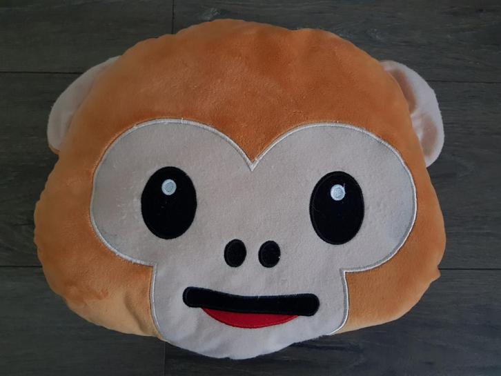 Kussen / knuffel in de vorm van een apenkop / berenkop ?, Huis en Inrichting, Woonaccessoires | Kussens, Gebruikt, Oranje, Overige vormen